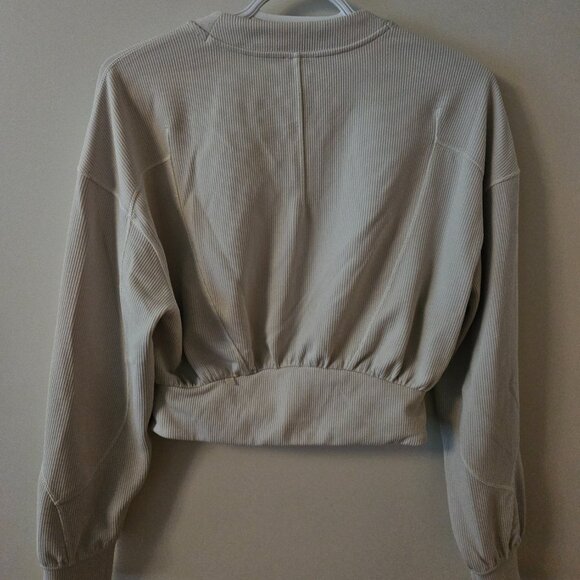 Lululemon Ribbed Softstreme Cropped Jacket Size 6 Bone - Picture 4 of 5